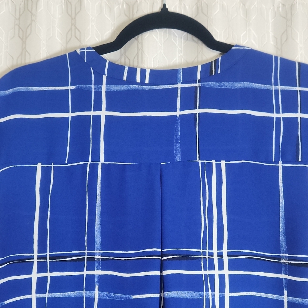 Apt. 9 Women's Blue and White Plaid Blouse - Picture 7 of 16
